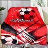 1PC Custom Name Soccer Ball Artwork Outdooor Flannel Blankets Throw Blanket All-Season Throw Gift Bedspread for Couch, Bed, Camping Holiday Birthda