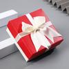 Caja de Regalo Cuadrada con Lazo de Cinta Día de San Valentín Dama de Honor Boda Cumpleaños Presente Caja de Envoltura con Tapa Caja Portátil para Empaque de Joyería