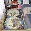 Antique World Map Carpet suitable as a non-slip mat for the living room or bedroom sofa