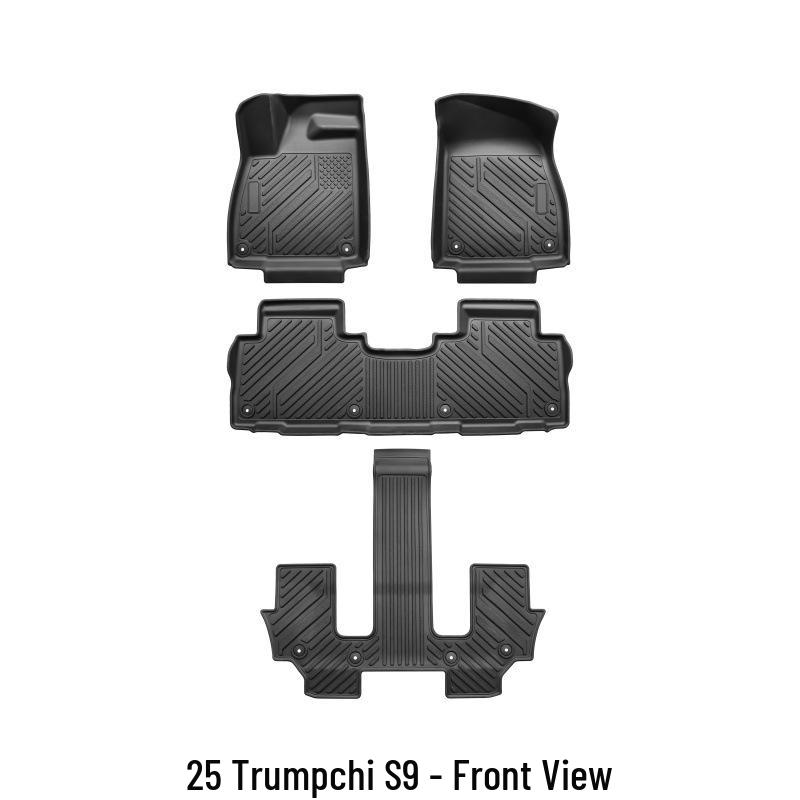 Compatible with 25 Trumpchi Xiangwang S9 models: 3D High-Edge TPE Floor Mats, Anti-Slip Interior Accessories.
