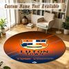 Round Rug Custom NameLuton Town Pattern Non Slip Carpet Home Floor Decor
