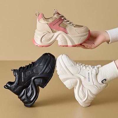 2024 Dames Premium Echt Leer Hoogteverhogende Casual Sneakers