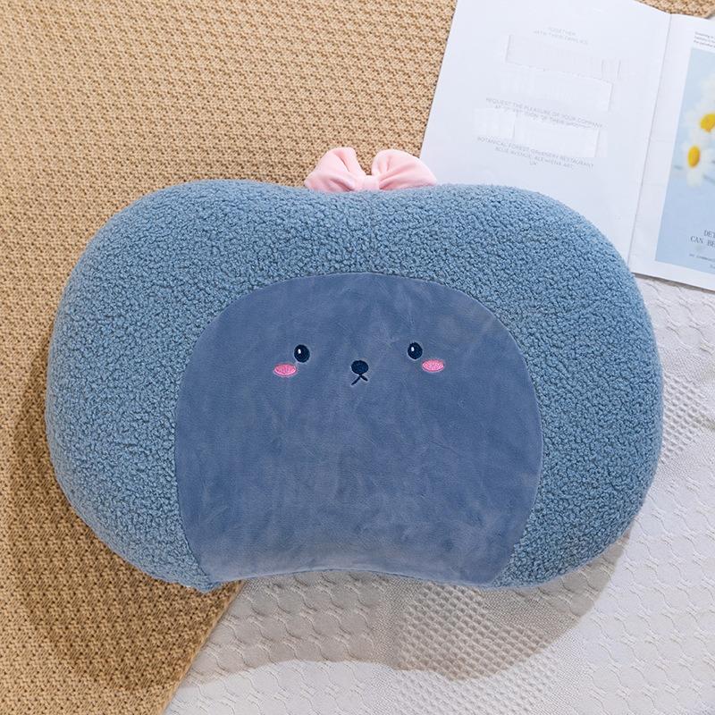 Подушка для шеи Подушка для кошачьего живота Съемная подушка с эффектом памяти из хлопка Детская подушка для сна с медленным отскоком Японский бархат с зернистостью ежа 30x50cm синий