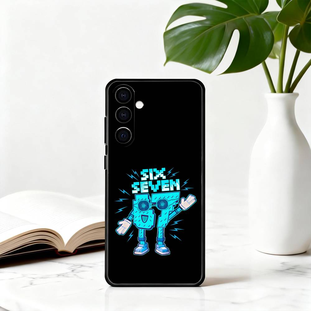 Six Seven 67 SS Phone Case Black Silicone Soft For Samsung Galaxy A73,A72,A71,A70,A53,A52,A51