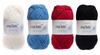 Millais Cotton Medium for Crochet and Knitting Yarn, Weight, 4-Color Set, Approx. 100g/210m Ball, (Mature)
