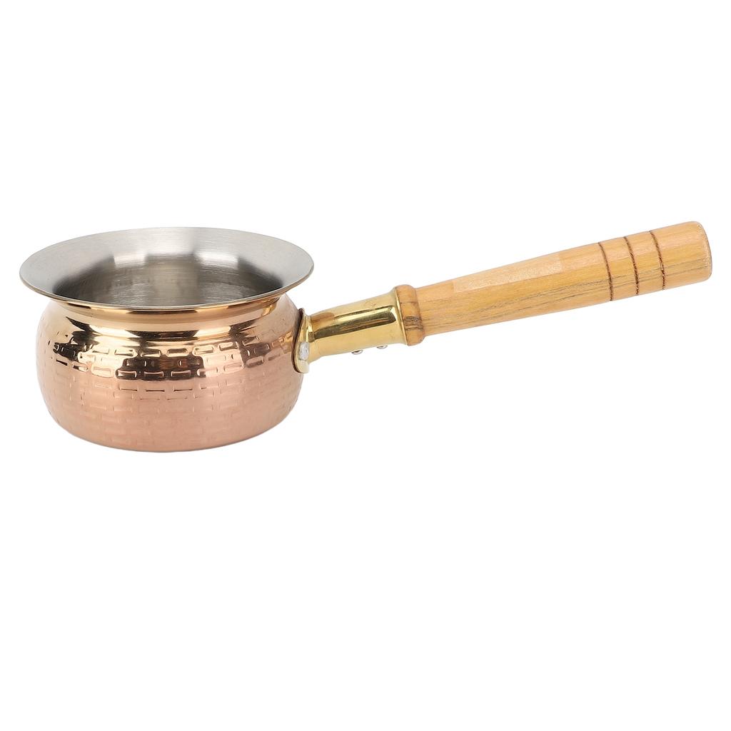 Stainless Steel Butter Warmer Small Saucepan Multifunction Butter Melting Pot Sauce Pan with Wooden