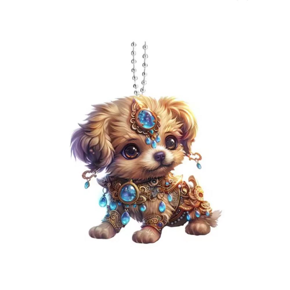 

Cartoon Acrylic Zodiac Pendant Animal Hanging Flat Pendant Car Backpack Keychain Christmas Day Style 3