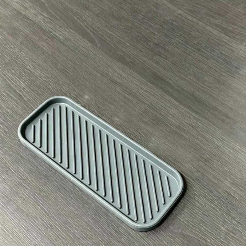 

Stainless Steel Wave Shaped Soap Box Household Bathroom Drainage Soap Storage Rack With Silicone Pad A2