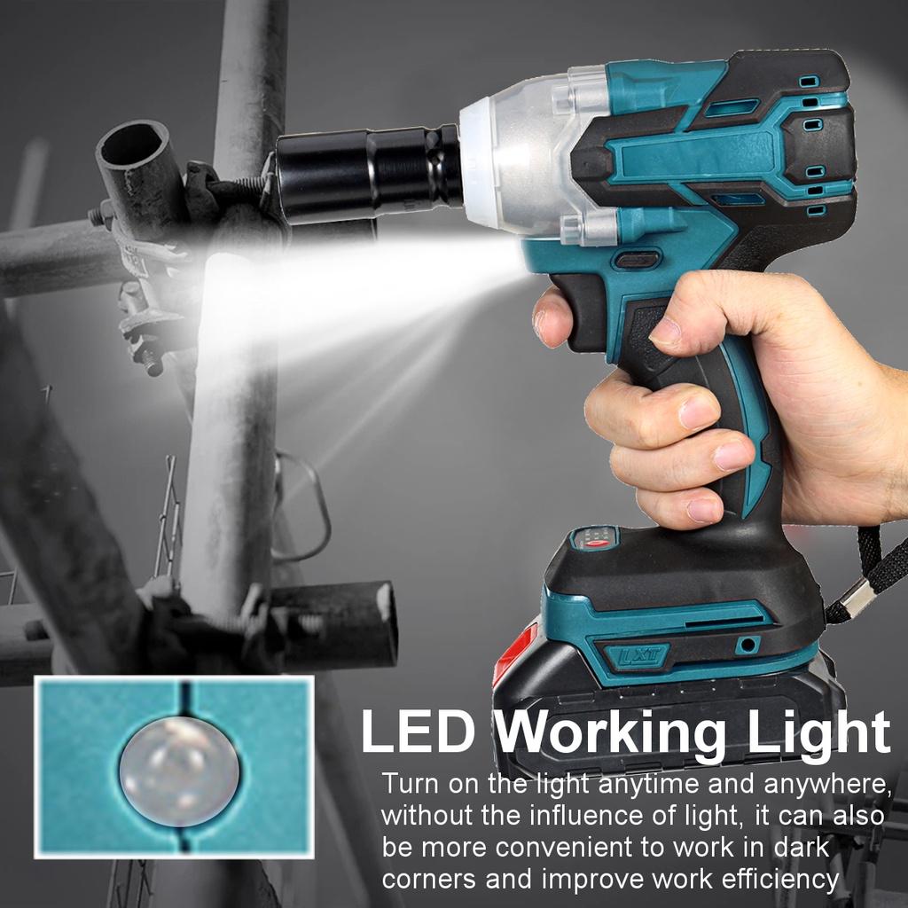 588N.m 188VF 2-in-1 Bürstenloser Akku-Schlagschrauber 1/2" Schraubenschlüssel 1/4" Schraubendreher Bohrer Stecknuss für 18V Akku