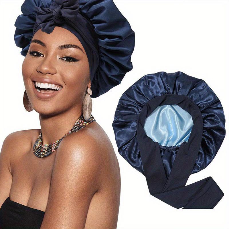 Double Layer Hair Cap for Sleeping Bonnets for Women Round Haircare Women Headwear Night Hat Reversible Head Cover