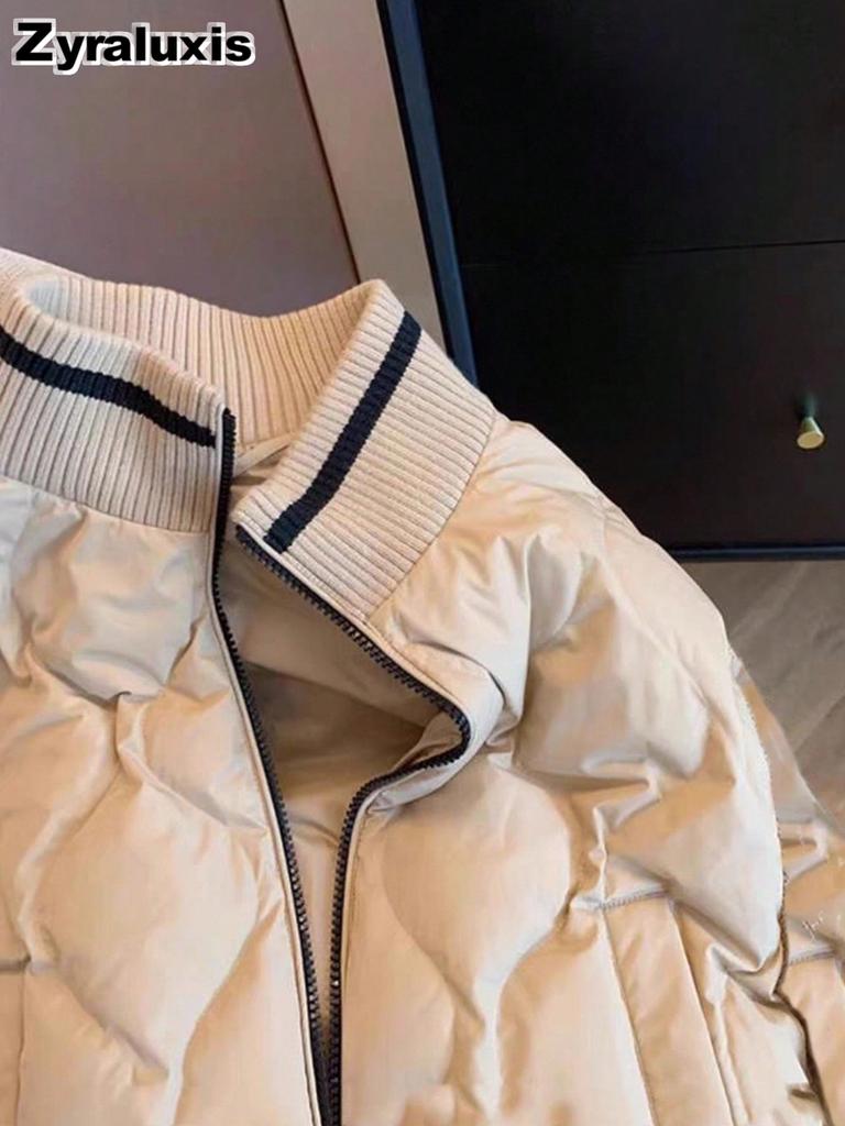 Ripped Diamond Corduroy Puffer Jacket for Women Autumn Winter New Style Girls' Fashion Design Coat Baseball Shirt Casual Versatile