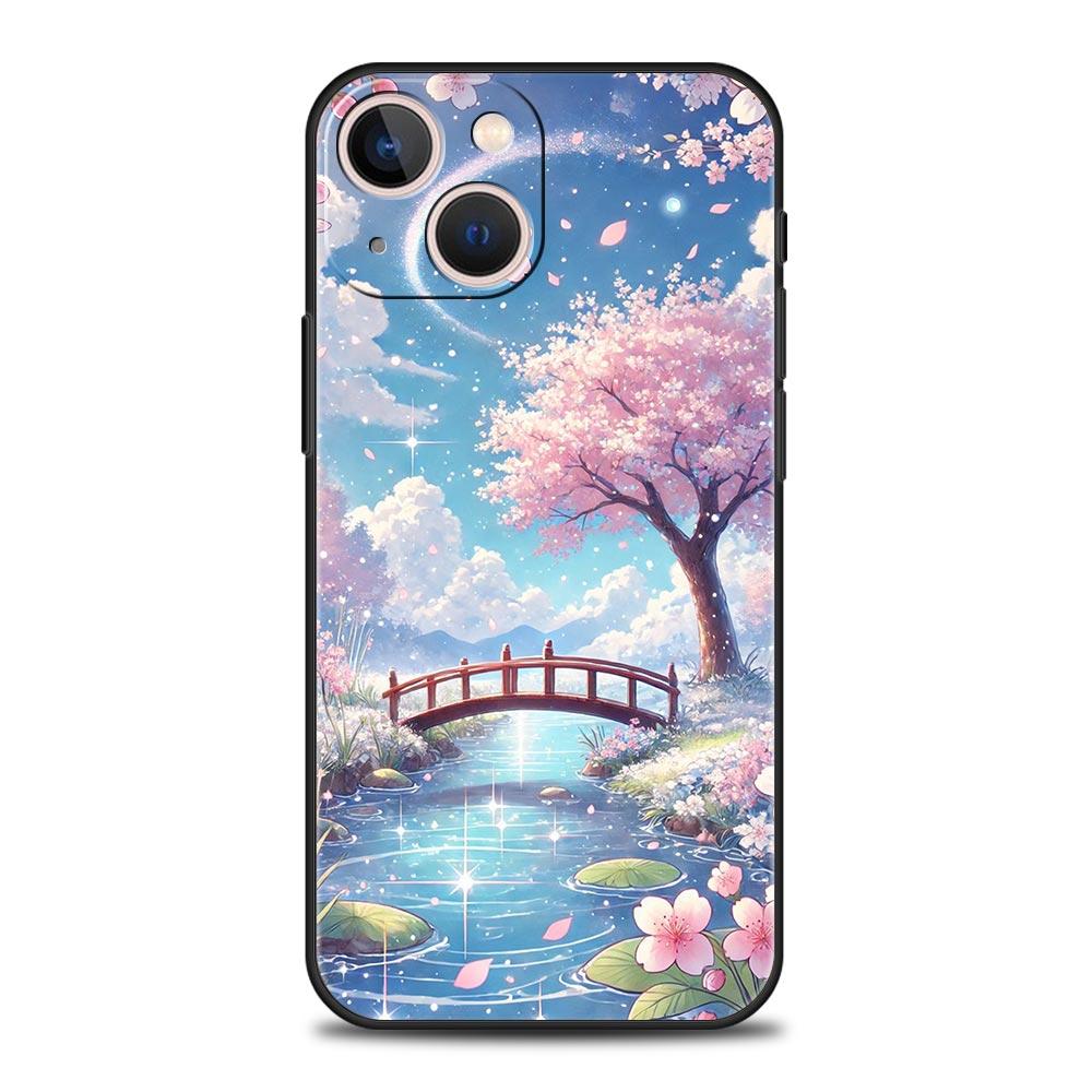 Korean Flower Phone Case Cover for iPhone 17 16 15 14 13 12 11 Pro Max 17 Air Plus Shockproof Soft TPU Shell Fundas Capas Coque