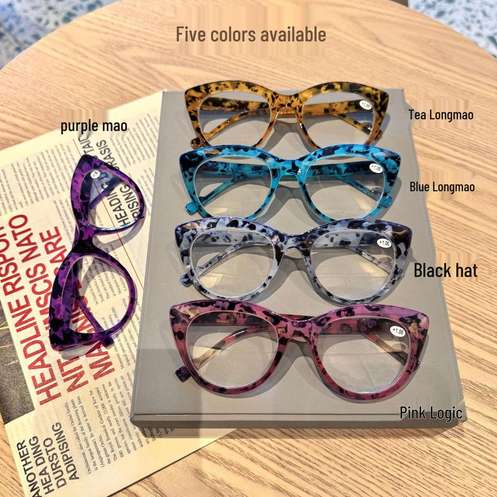 High-Definition Cat-eye Reading Glasses for Women with Spring Hinges