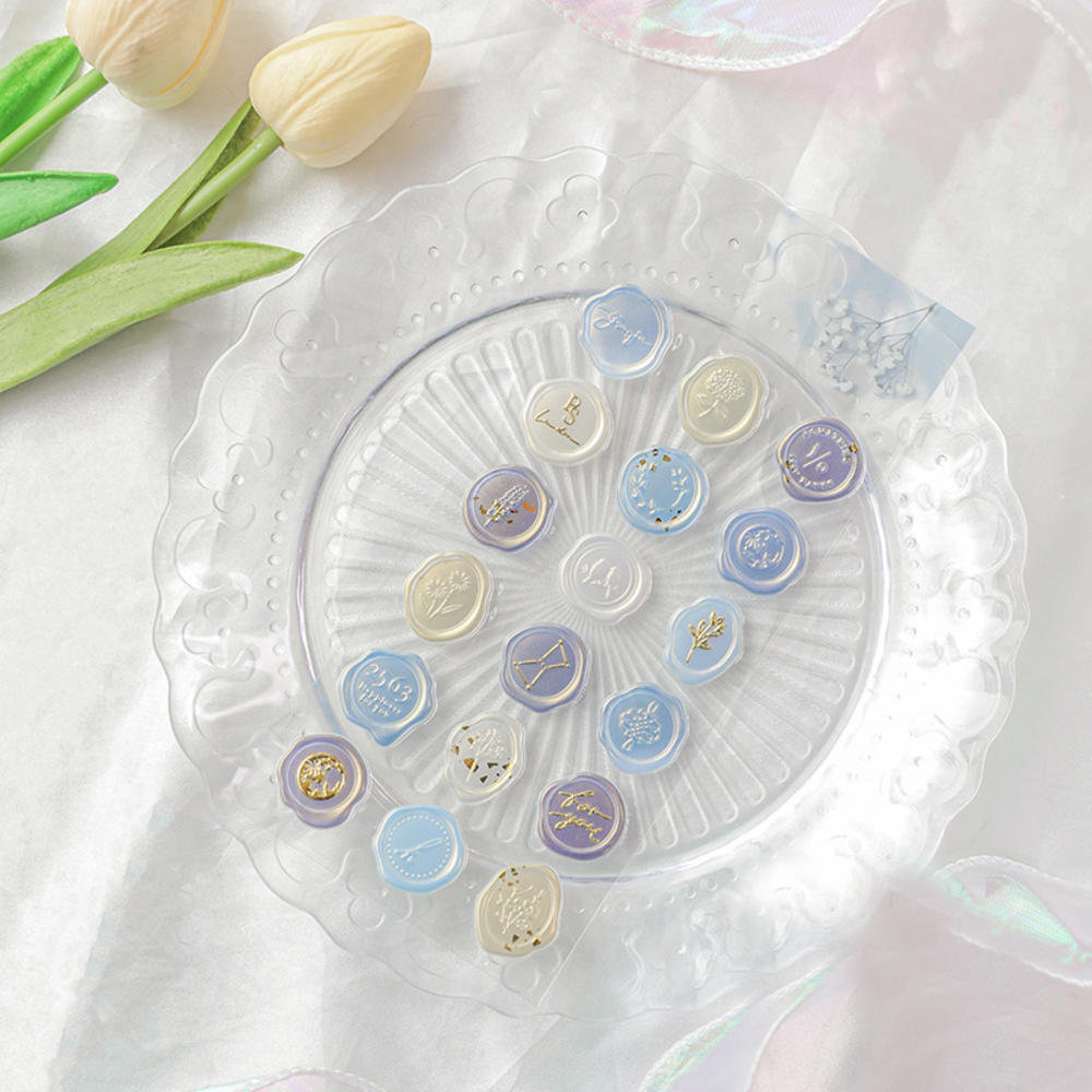18pcs Vintage Wax Seal Stamp Stickers DIY Scrapbooking Journal Planner Decorations Envelope Plastic Sealing Wax Labels