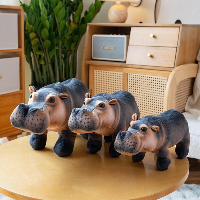 Artificial Plush Hippo Toy Cute Children Zoo Commemorate Holiday Dolls Gift