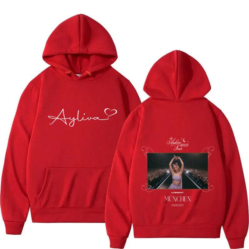 

Худи Ayliva Tour с графикой, модный, мужской/женский, Харадзюку, готический, пуловеры, повседневная безрукавка, толстовки, уличная одежда S красный
