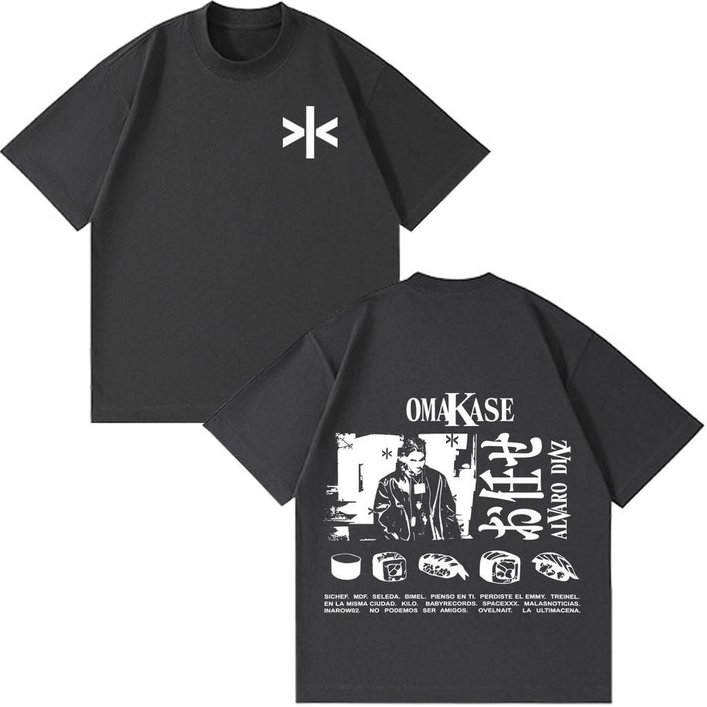 Alvaro Diaz Omakase Album 2026 Tour Merch T Shirt Unisex Unisex Hiphop Tshirt Shortsleeved Cotton Casual Loose Vintage Tshirts