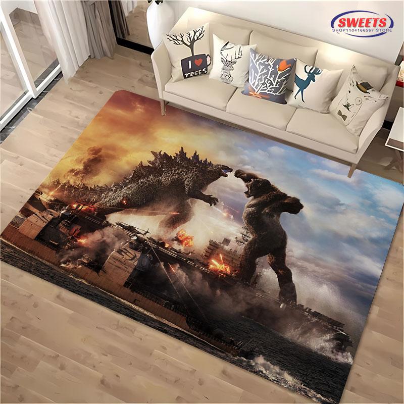 

Нове прибуття ! Класичний килим Godzilla VS Kong, Килимок для вітальні, спальні, біля ліжка, Нековзкий, міцний, великої площі, Килим для домашнього офісу 50x80cm (20x31in)
