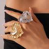 Pleated Glossy Love Open Ring Heavy Industry Personalized Jewelry
