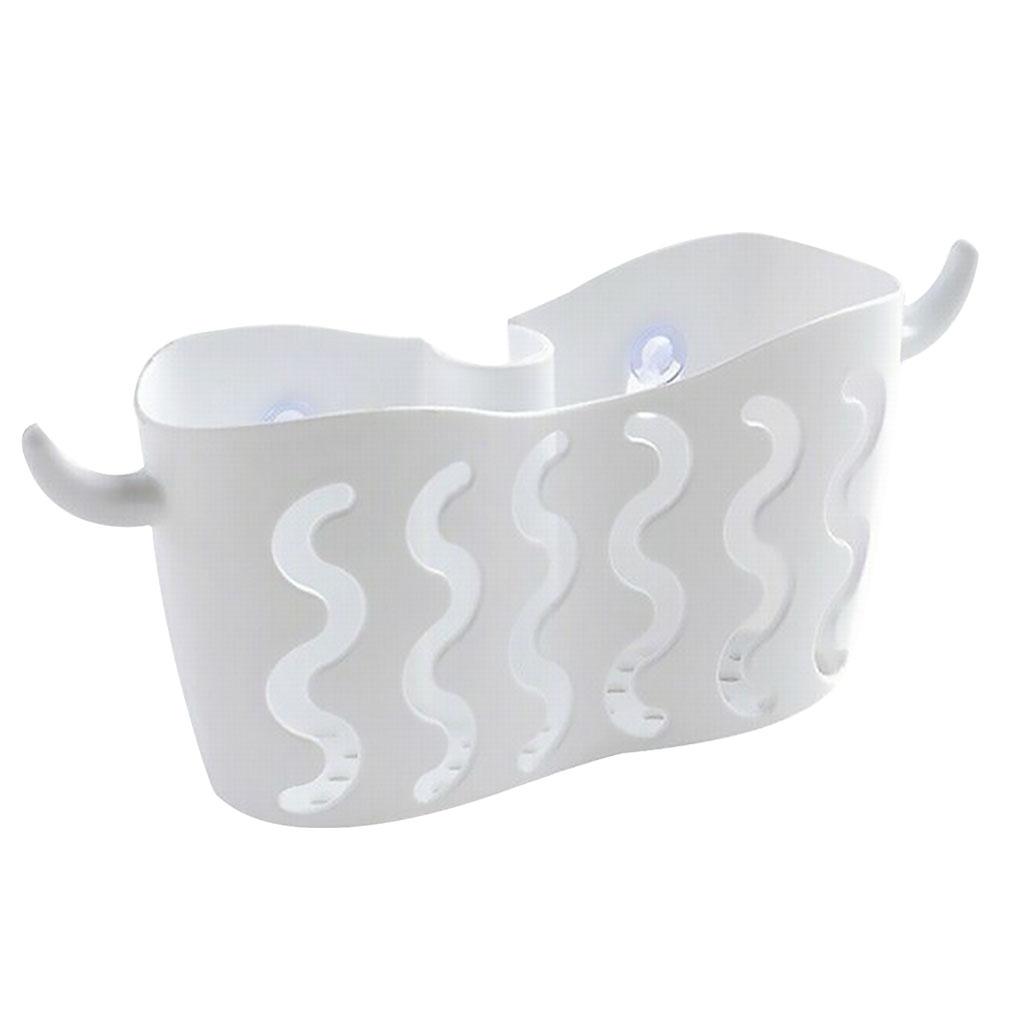 2295 Cesta de armazenamento com ventosa perfurada Cesta de drenagem de esponja de torneira