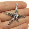 10pcs Charms Marine Starfish Antique Bronze Silver Color Pendants Making DIY Handmade Tibetan Silver Color Jewelry