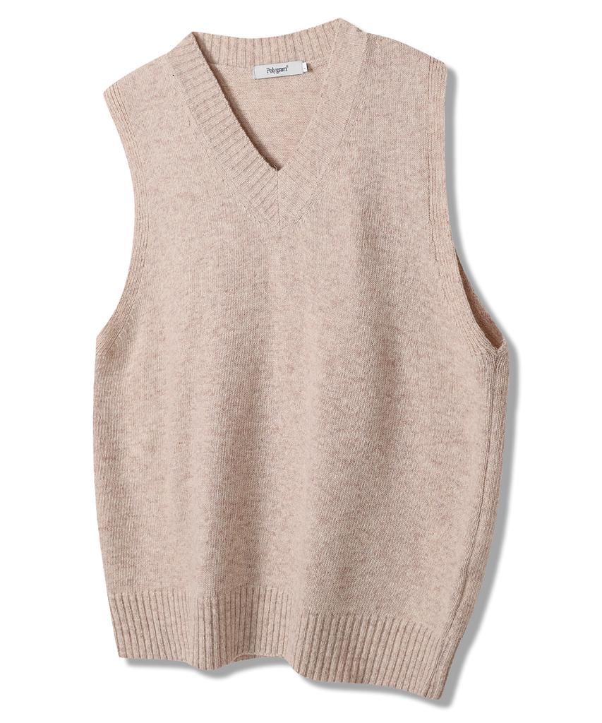 Polygram V-Neck Wool Knit Vest - 4 Colors