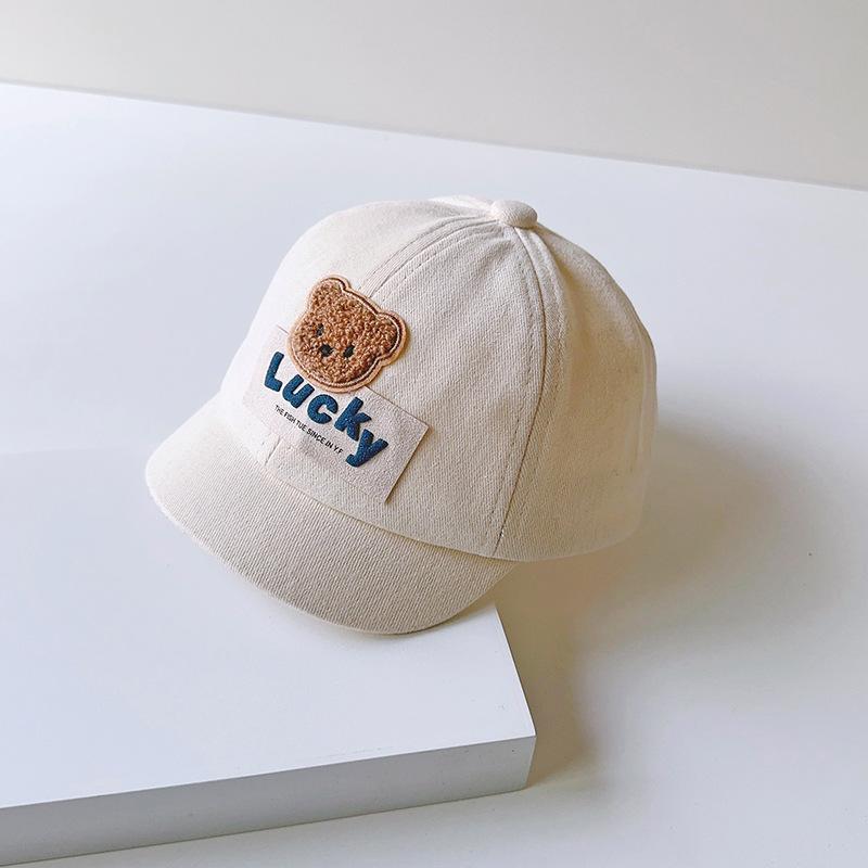 Cute Bear Baby Baseball Cap Solid Color Cartoon Infant Peaked Hat Summer Sunshade Kids Boy Girl Sun Hats