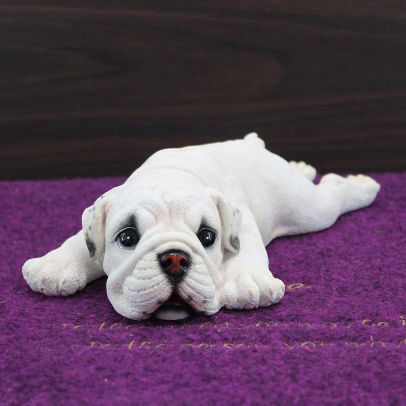 

Britain Simulated Bulldog Model Tabletop Figurine Micro Landscape Decoration Milky