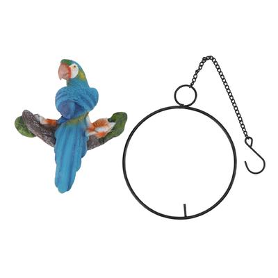 Hanging Parrot Decor Resin Decorative Parrot Ornament for Indoor Outdoor Garden Patio Porch Gift