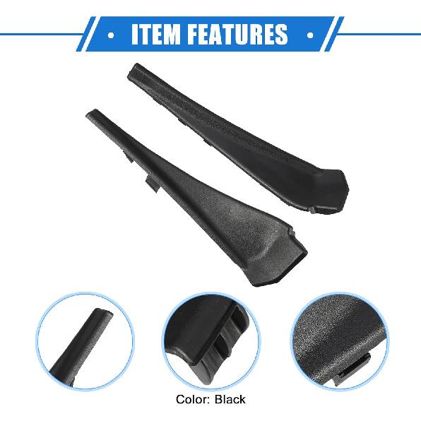 1 Pair Front Windshield Wrap Corner Trim Compatible for Nissan Rogue 2014-2020, Durable Plastic Black Left Right Windshield Wiper Cover