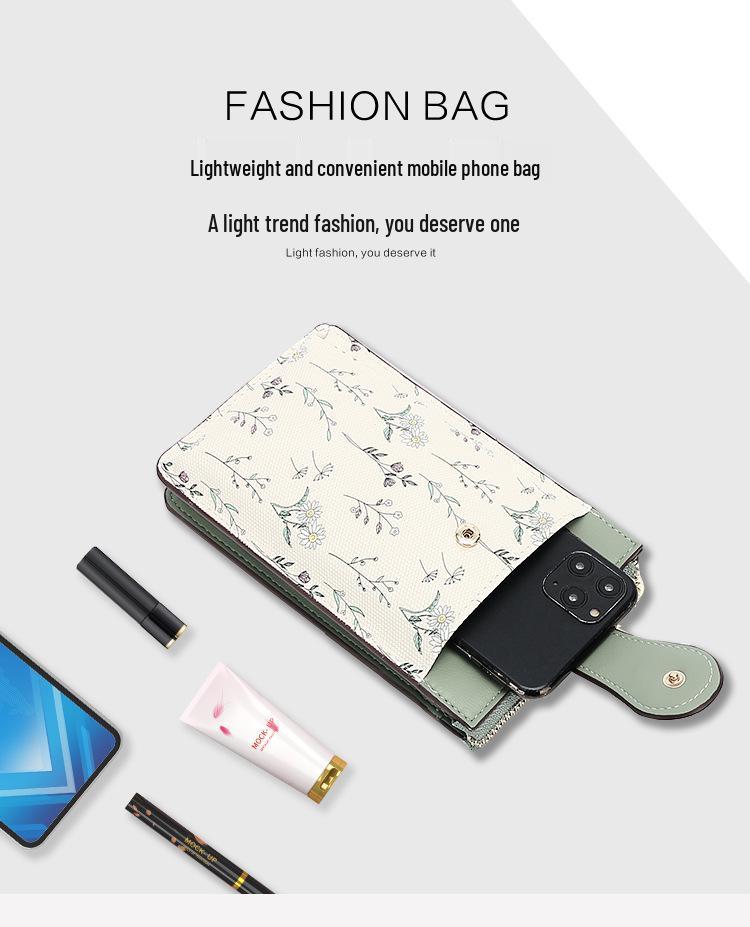 New Women's Stylish Coin Purse & Phone Bag: Summer Shoulder and Crossbody Messenger with Sweet Print
