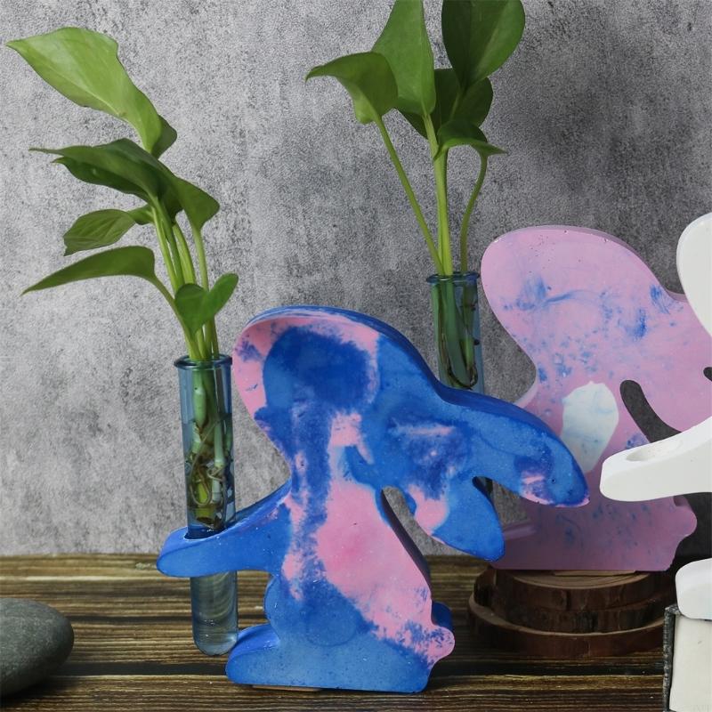 Hydroponic Vase Mold Silicone Mould For Easter Rabbits Themed Crafts And Home Office Desktop Decoration Making Supply