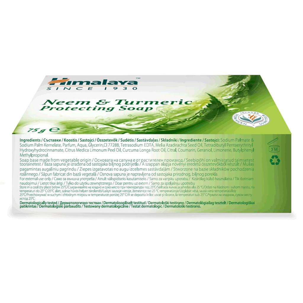 Himalaya Herbals Neem And Turmeric Soap 75g | Protecting Bar For Gentle Cleansing, Moisturizing, Soothing And Refreshing Skin Care