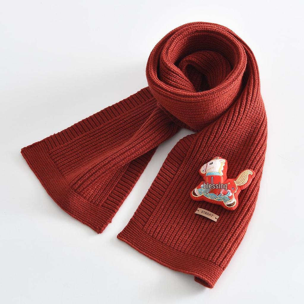 Roter Kinder-Strickschal - Niedlicher, Warmer, Winddichter, Hautfreundlicher Nackenschal