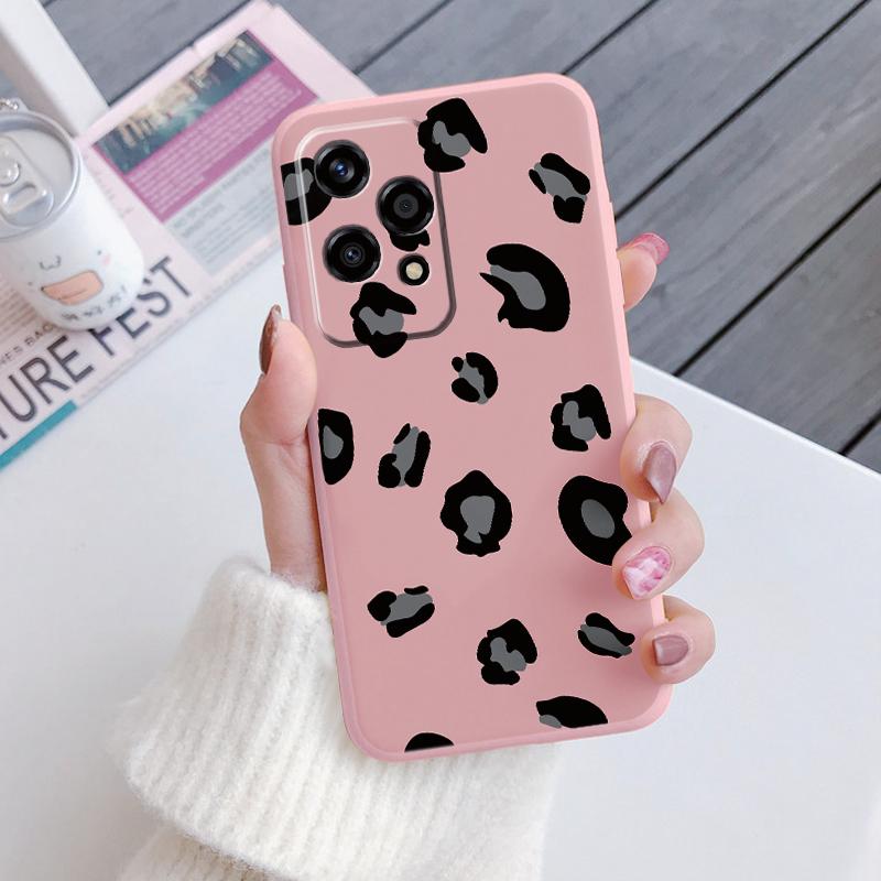 For Honor 200 90 400 Pro Lite Phone Case Brown Leopard Print Soft Silicone TPU Cover Colorful Marble Fundas Coque Shell Bumper
