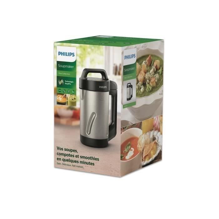 Blender chauffant pour soupe - PHILIPS - HR2203/80 - Série 3000 - 1000W - bol de 2L - Métal