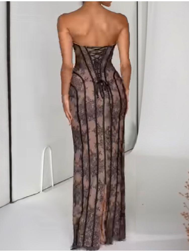 2026 Summer Pure Desire Lace Bodycon Tube Dress - Sleeveless Slim-Fit Women's Fashion