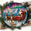 Vintage Christmas D Relief Art High Definition Metal Wall Art Set of  Retro Round Iron Sheet Decor Includes Santa Truck Sno