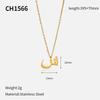 Hot Selling 18k Arabic Letter Pendant Stainless Steel Necklace Stylish Simple Titanium Steel Clavicle Chain