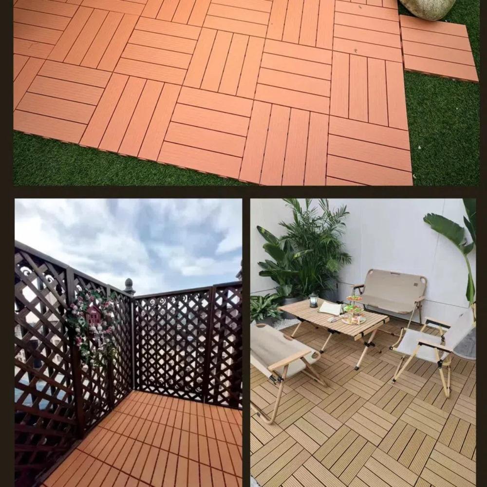 30x30cm Garden Flooring Sheets Waterproof PVC Floor Decking Tiles Corrosion Resistant Artificial Flooring Tiles