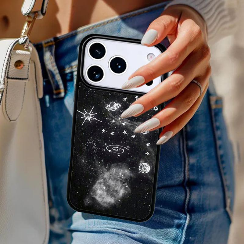 Cartoon Planets Stars Phone Case For iPhone 17 Air 14 15 13 12 Max Cover For Apple 14 15 16 16e 11 Pro Max Plus Coque