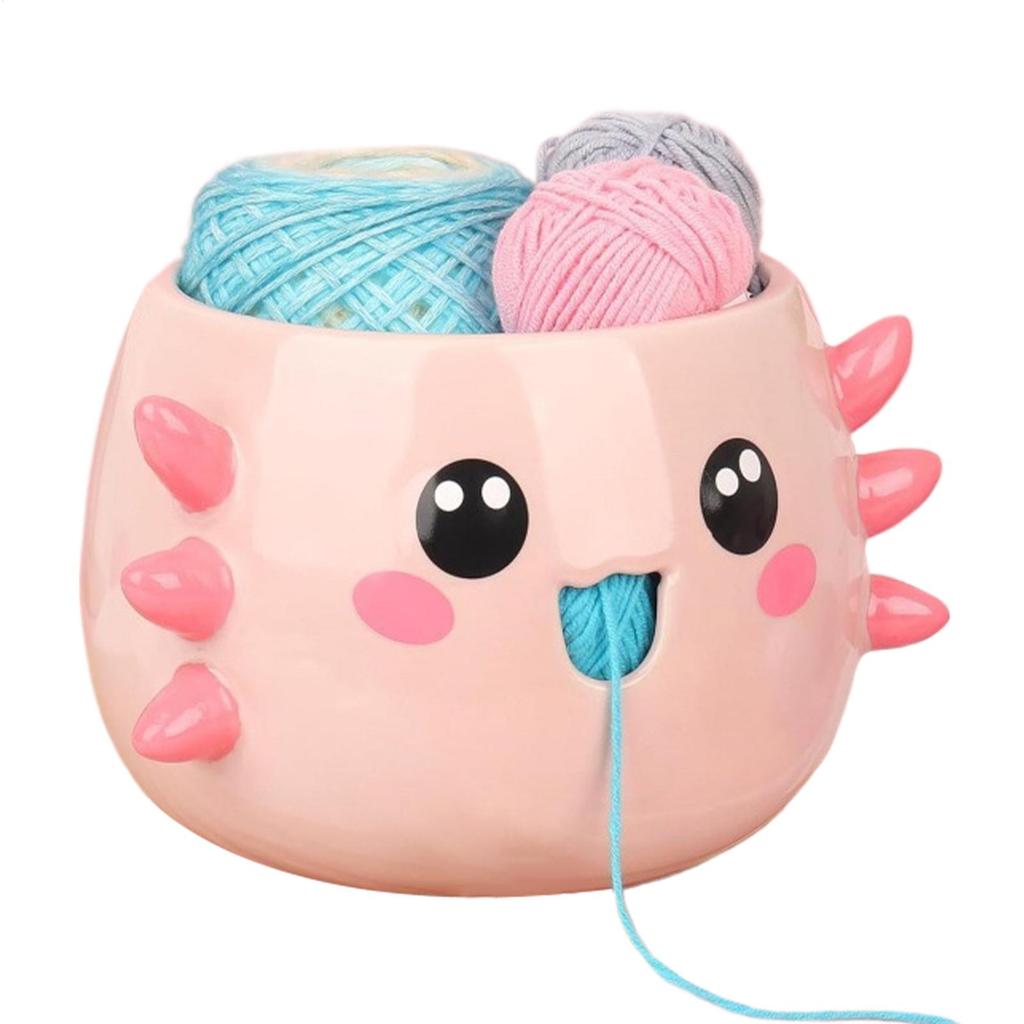 Yarn Bowls for Crocheting Cartoon Design Storage Organizer Cute Yarn Bowl Dispenser for Women Adults Beginners Crocheters