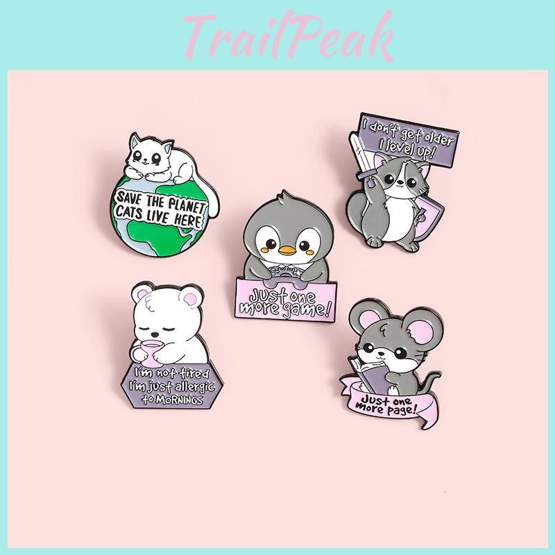 Cute Cartoon Animal Brooches Featuring Adorable Cats Penguins And Polar Bears For Unique Style