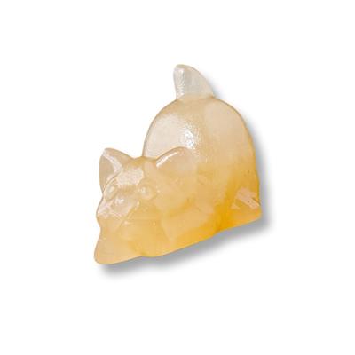 Geschnitzte Kristall Katzen Statue Miniatur Niedliche Tierfigur Ornament für Heim- und Bürodekorationen Bringt Glück