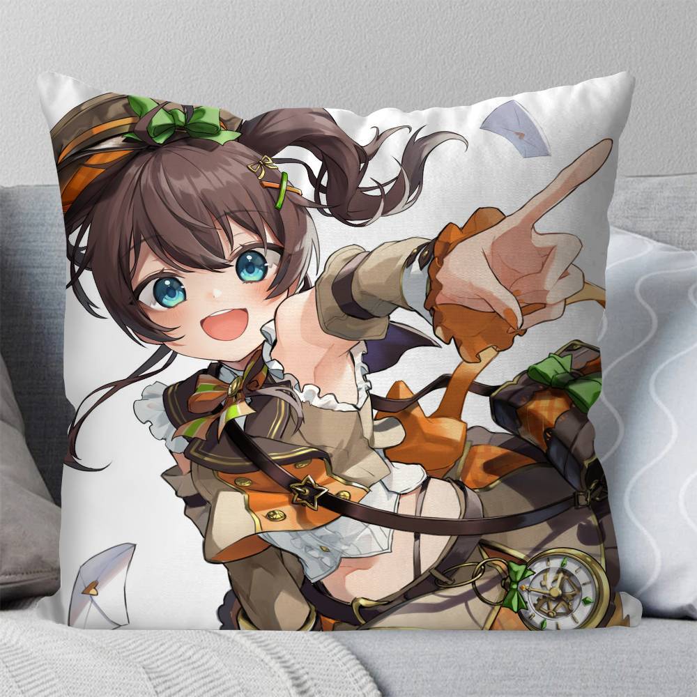 Natsuiro Matsuri Anime Hhololive Pillow Case Fashion Square Pillowcase Bedroom Sofa Room Ins Decoration Leisure