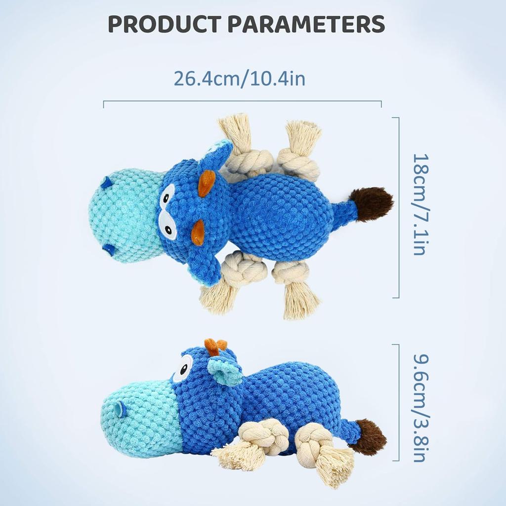 1pc Dog Plush Toy for Chewers, Dog Squeaky Toys,Stuffed Animals Toys with Cotton Material and Crinkle Paper,Durable Chewing Toys