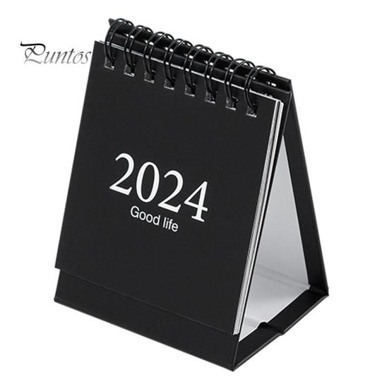 Mini-Tischkalender, Spiralspule, Seitenwechsel, Datumsaufzeichnung, 12-Monatskalender für die Planung, Ereignisprotokoll, tragbar, einfacher Stil, Planbuch, Jahr