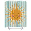 Smiling Sun Design Waterproof Shower Curtain for Bathroom Decor, High-Quality Material  Perfect for Modern Bathrooms