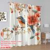 2 Stück, 2D-Flachdruck Lichtfilternde Vorhänge Vogelgesang Blüte 100% Polyester (ohne Stange) Festlich Ideal für Schlafzimmer und