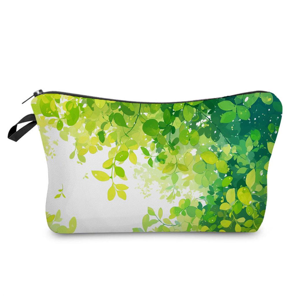 Women Plant Print Cosmetic Bag Toiletries Organize Travel Storage Case 6845